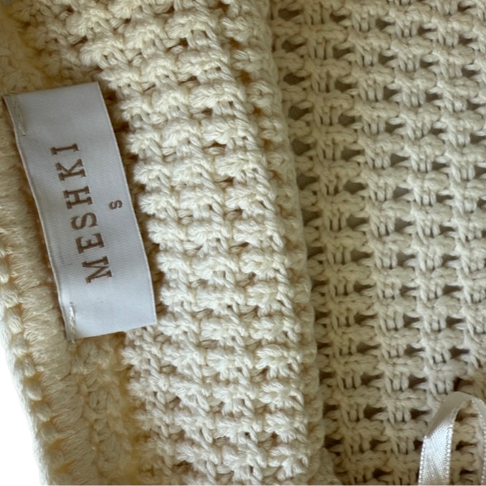 Meshki Cream Crochet 2-Piece Co-Ord Set – Kira Shell Knit Top & Maxi Skirt (S) - Picture 12 of 16